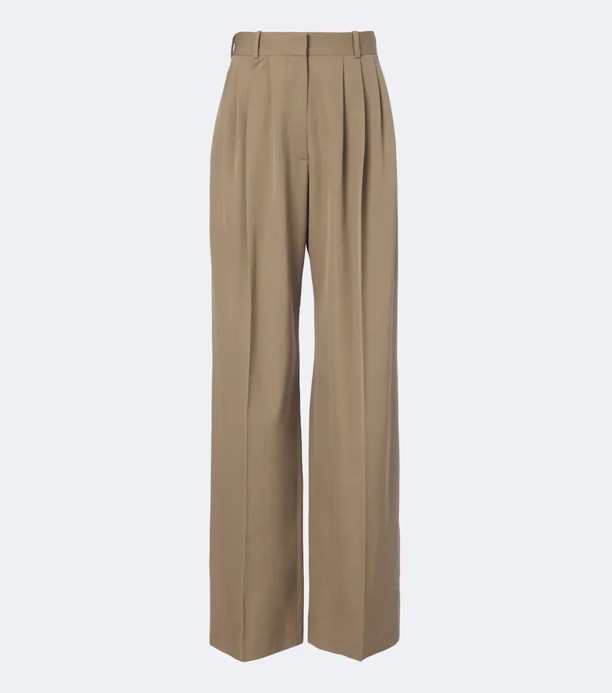 Daniela pleated wool wide-leg pants