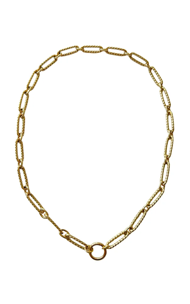 18K Yellow Gold Twisted Chain Necklace