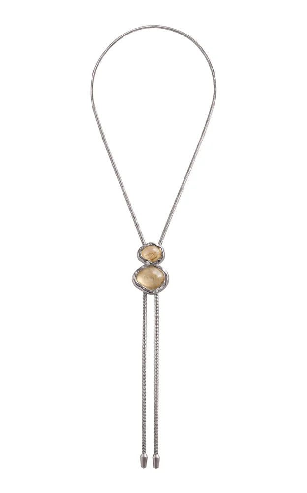 The Blythe In Silver With Gold Rutilated Quartz