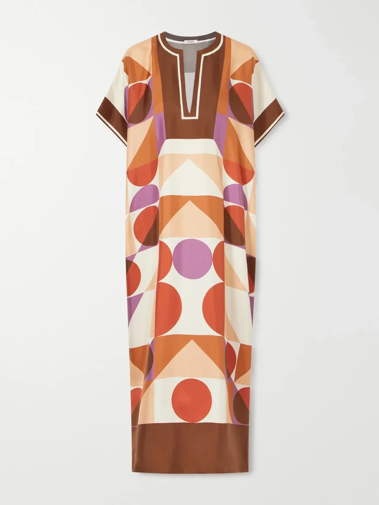 Marisa silk-twill kaftan