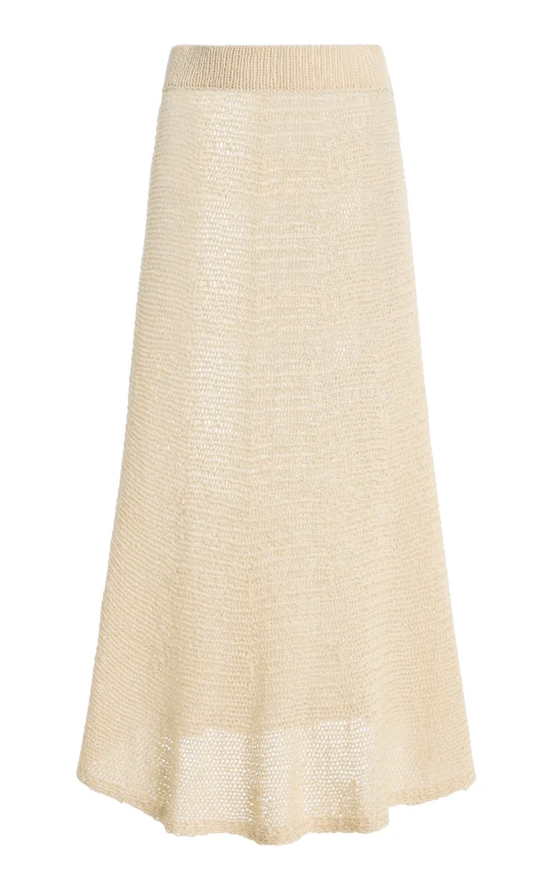 Inaya Silk-Blend Knit Midi Skirt