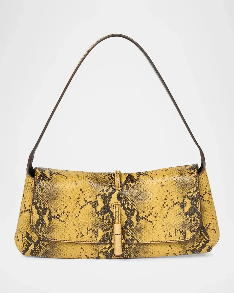 Metropolis Python-Embossed Leather Shoulder Bag