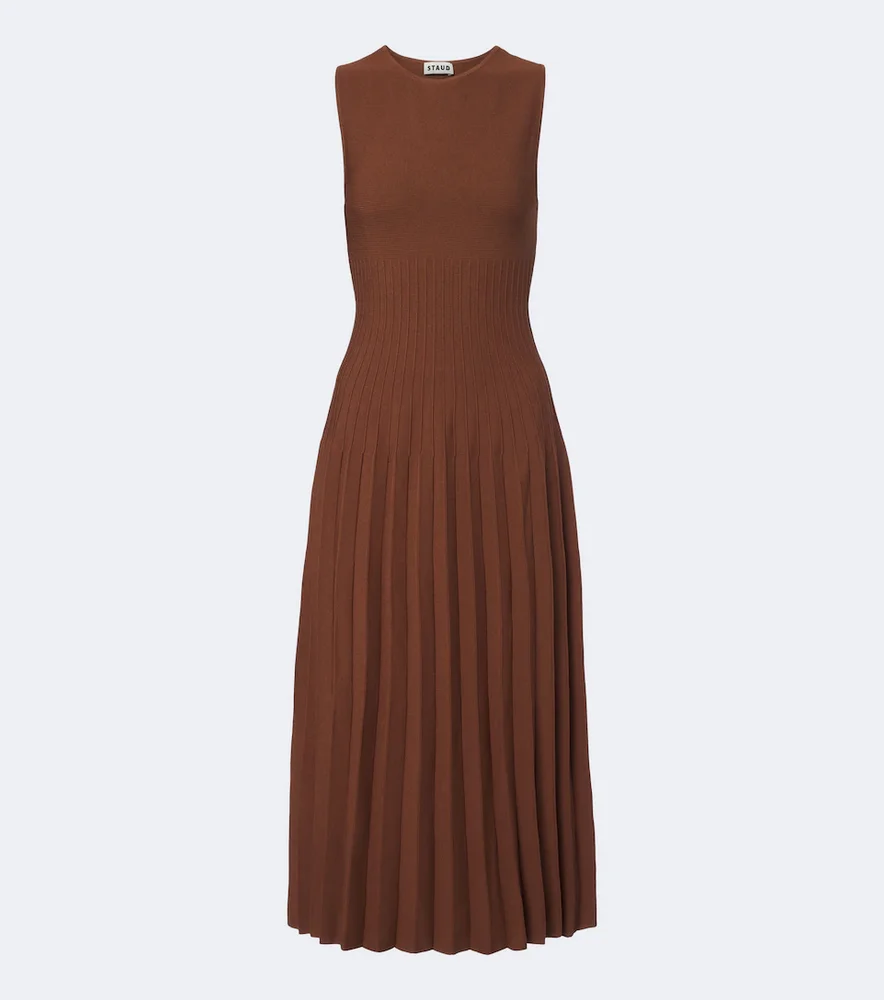Elyse knitted pleated midi dress