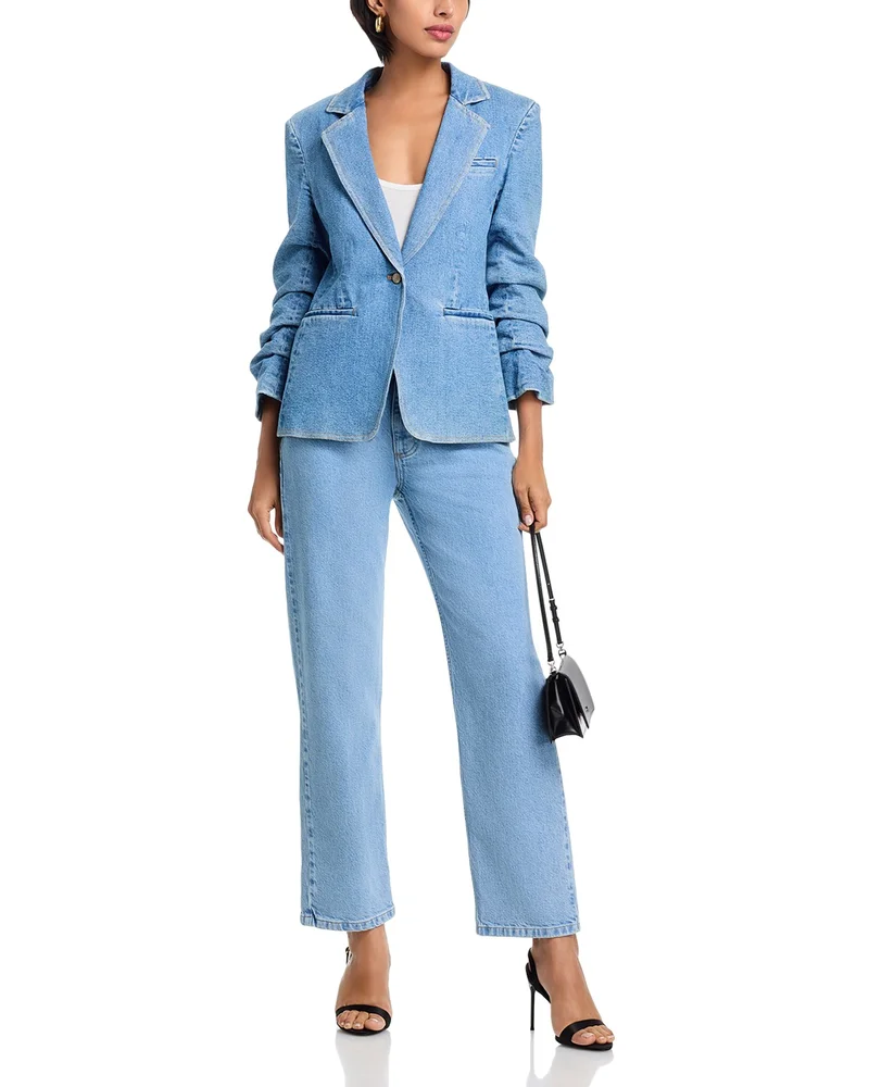 Denim Khloe Blazer & Tommy Straight Jeans in Zephyr