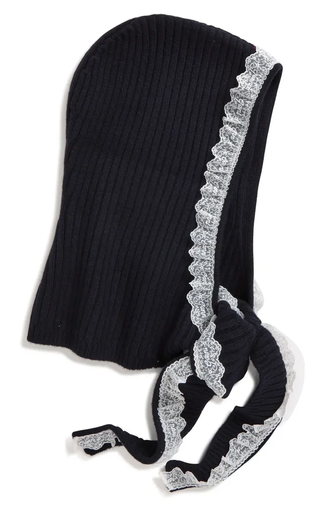 Compact Wool Lace Balaclava