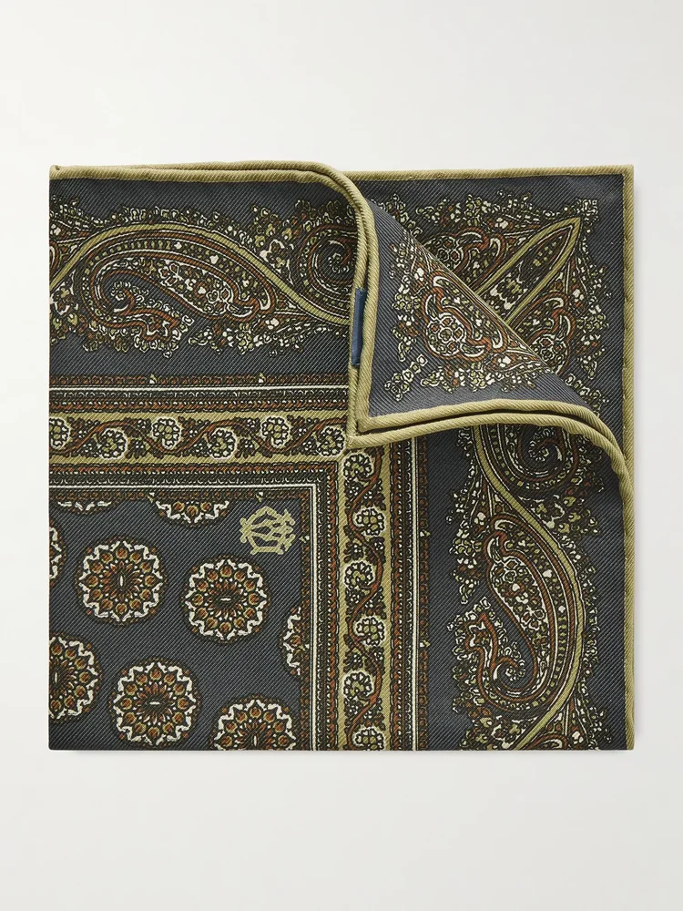 Printed Mulberry Silk-Twill Pocket Square