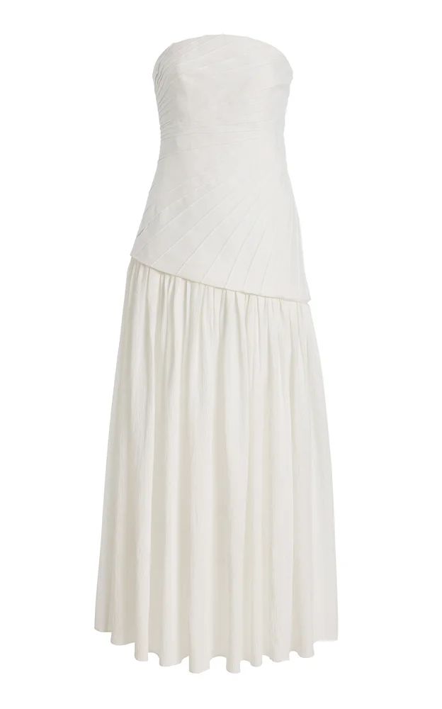 Blyth Pleated Cotton Maxi Dress