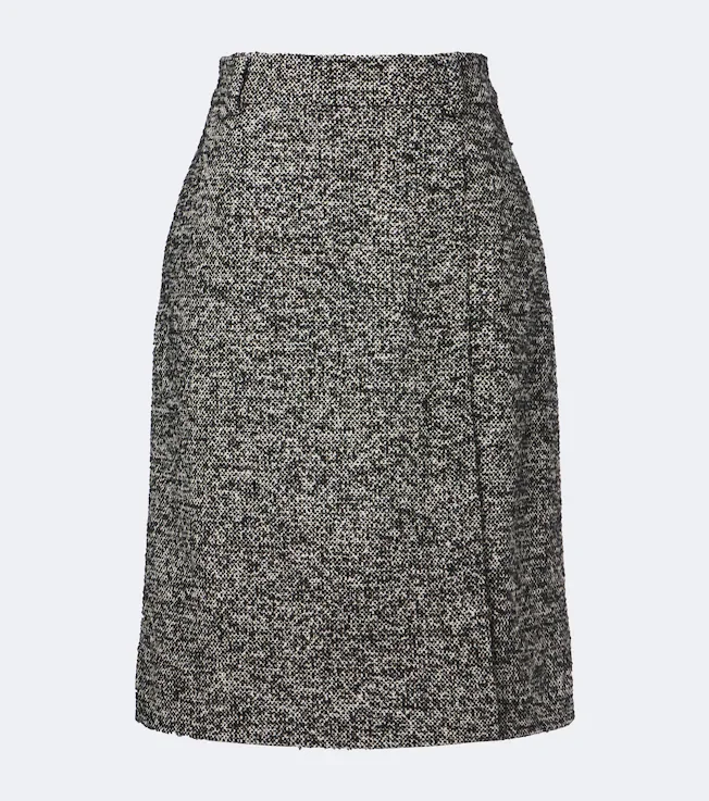 Wool, silk, and alpaca-blend tweed pencil skirt