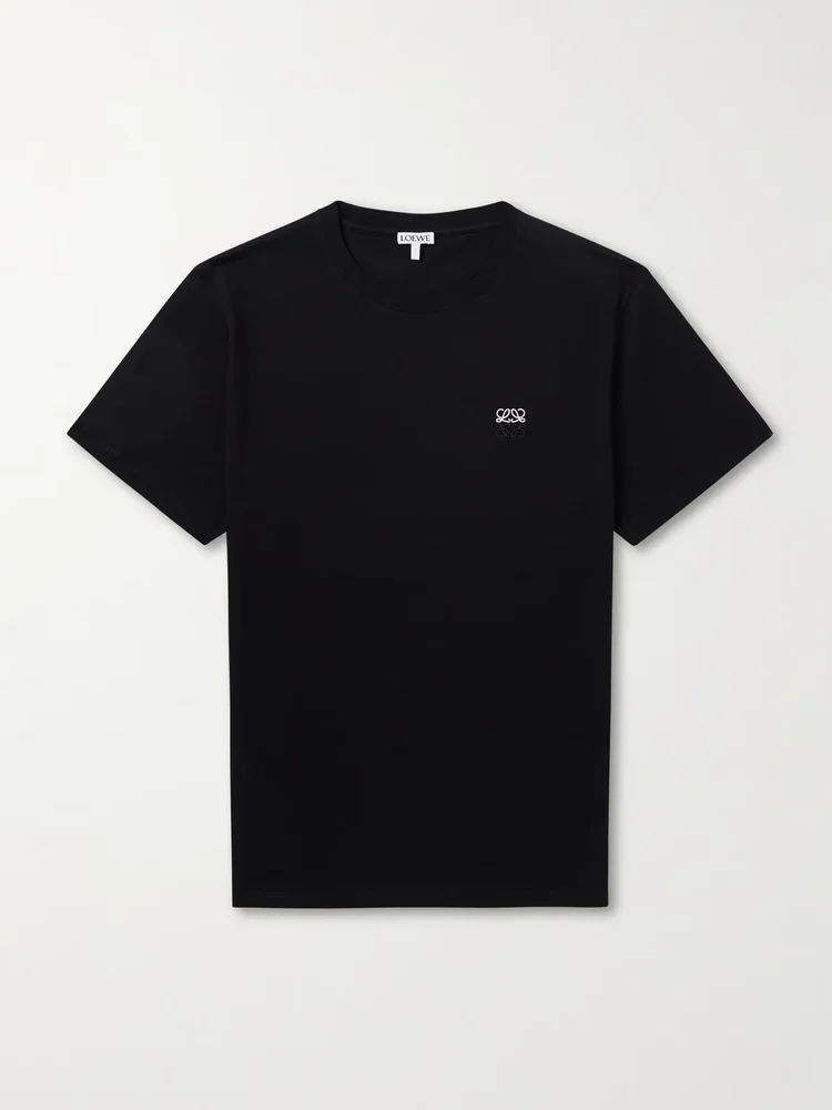 Anagram-Embroidered Cotton-Jersey T-Shirt