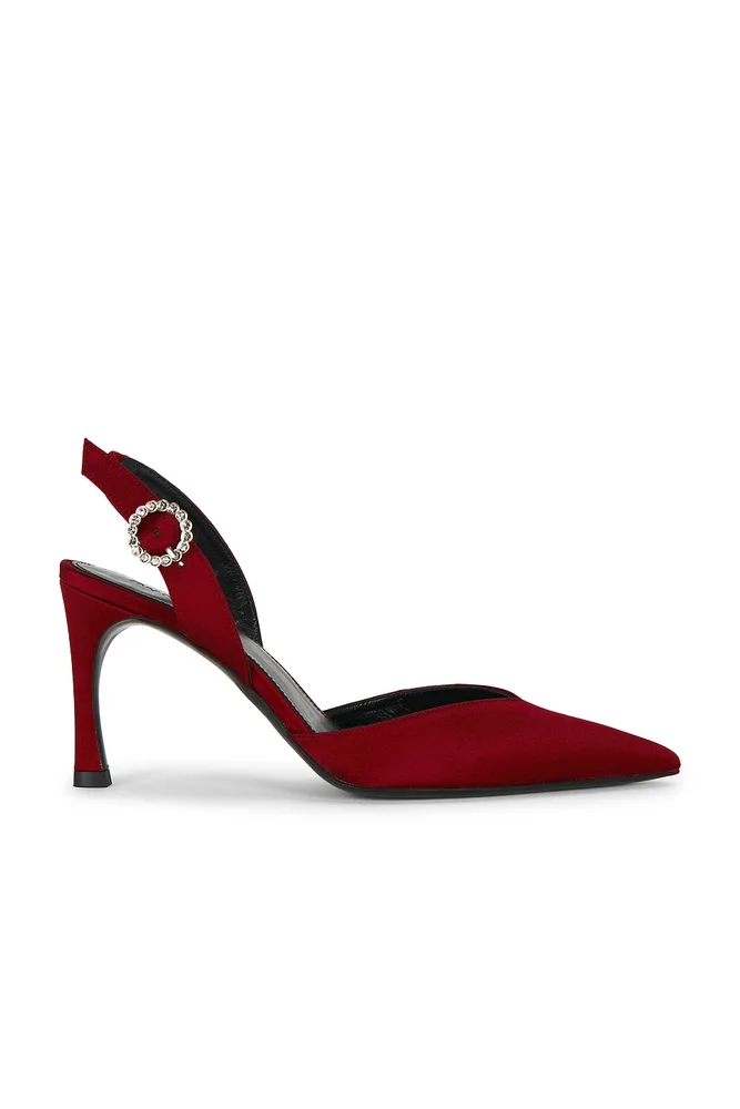 Slingback High Heel Satin Pump