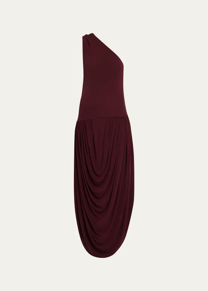 Mila Draped One-Shoulder Maxi Dress
