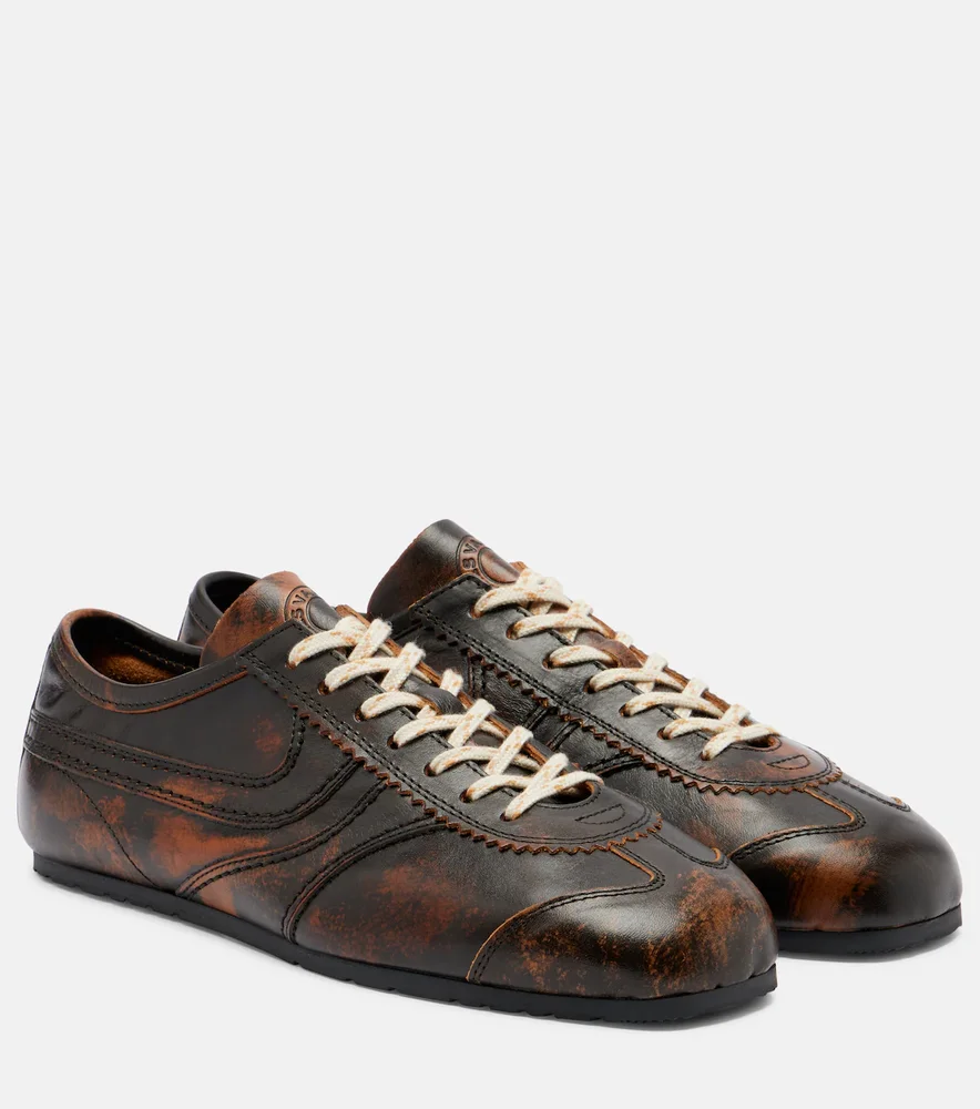 Distressed Leather Sneakers