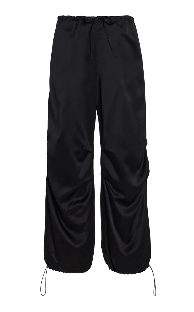 Grace Ruched Cotton Tapered-Leg Pants