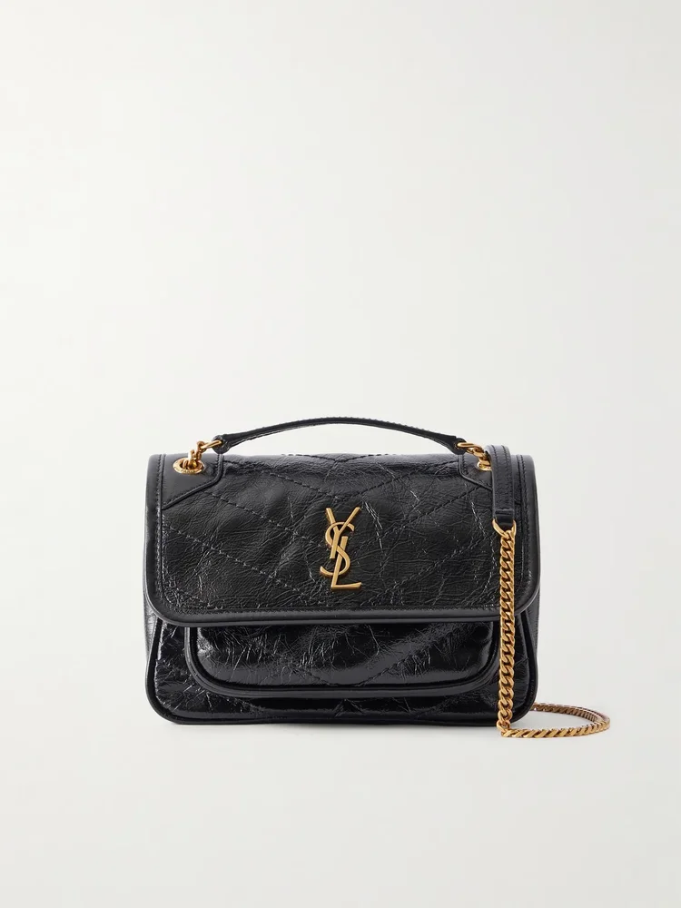 Niki crinkled-leather mini bag