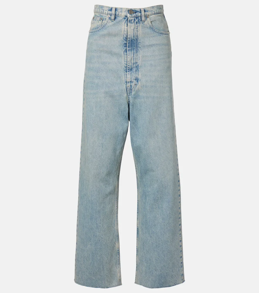 Frayed straight jeans
