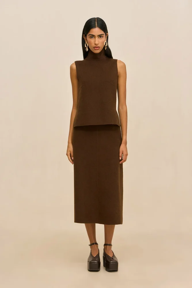 Lazuli Skirt in Dark Brown