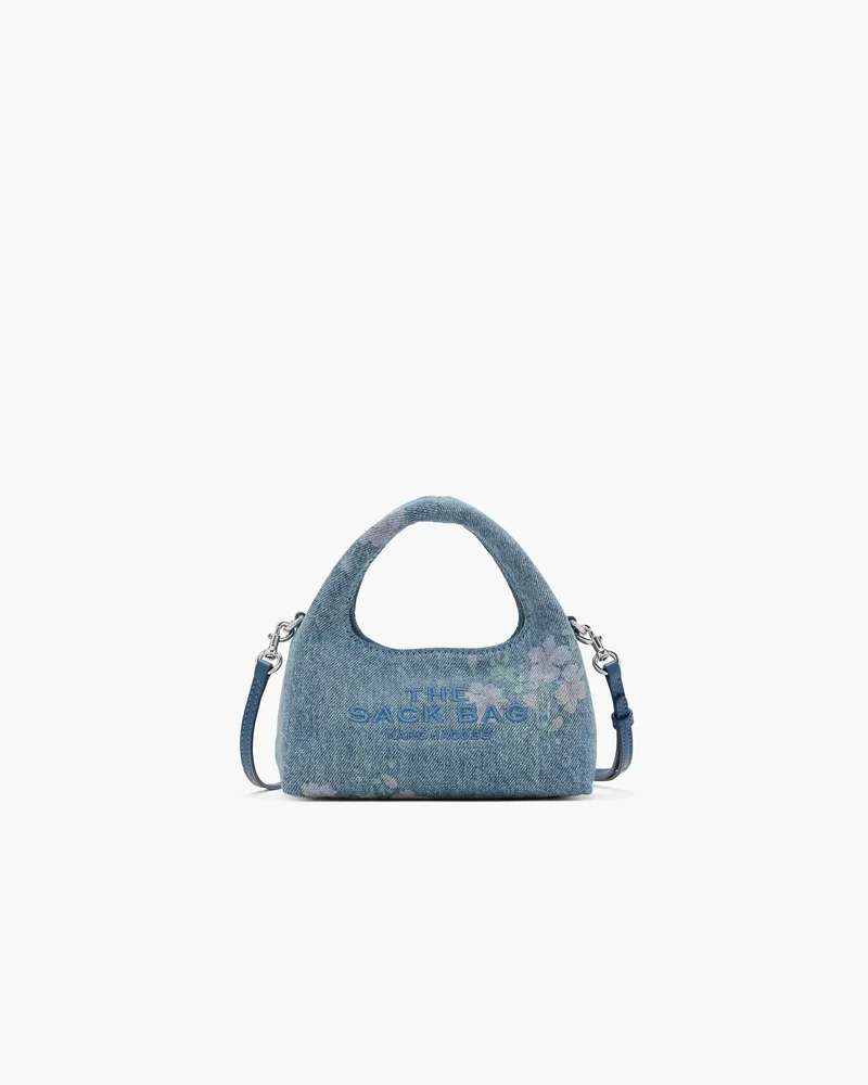 Micro Crossbody Sack Bag In Antique Floral Denim