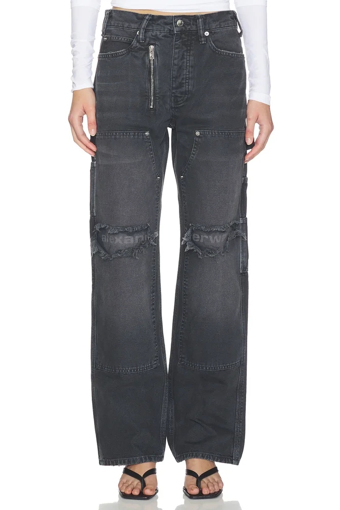 Mid Rise Carpenter Jeans With Zip
