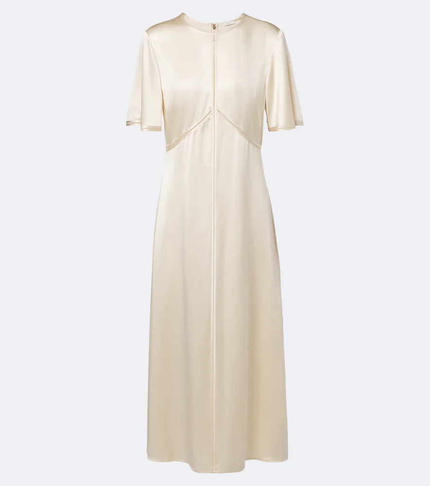 Aura silk satin midi dress