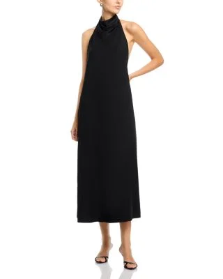Halter Midi Jersey Dress