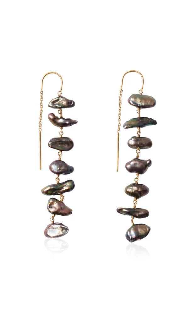 Ladder Peacock Pearl Earrings