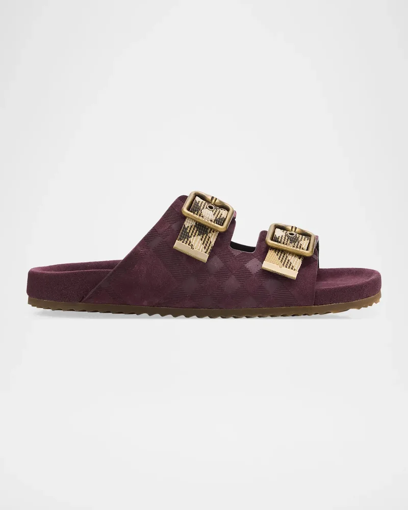 Urchin Suede Dual-Buckle Slide Sandals
