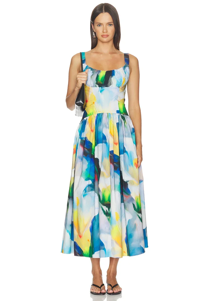 Ruched Waist Yoke Dress