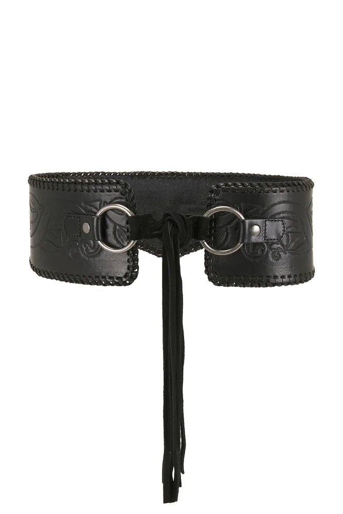 X Stetson The Tooled Corset Belt
