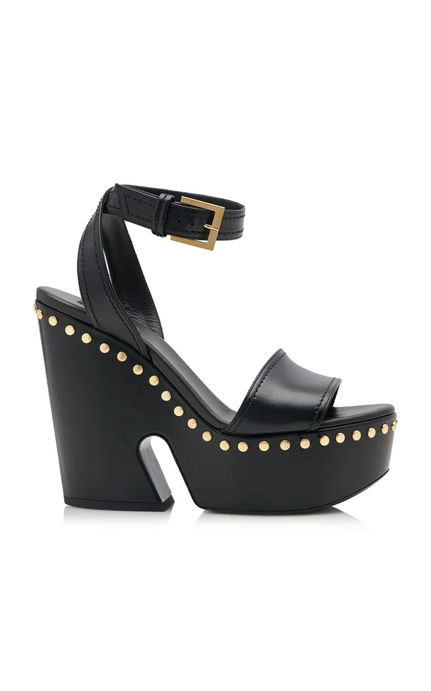 Studded Wedge Platform Sandals