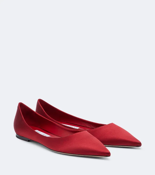 Love satin ballet flats