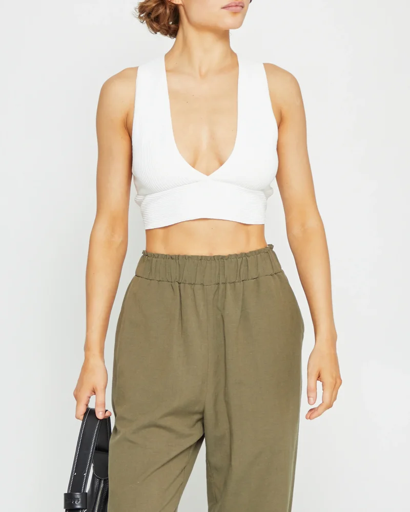 Sculpting Knit Deep V Tank