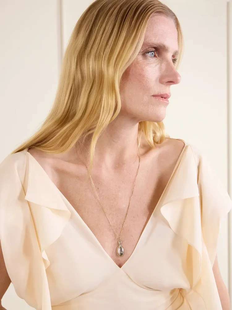 Joli Miroir 18-karat yellow and white gold citrine necklace