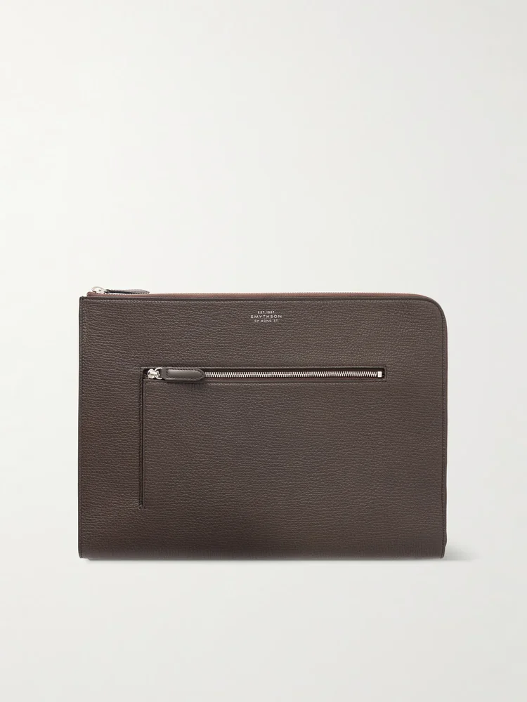 Ludlow textured-leather laptop case