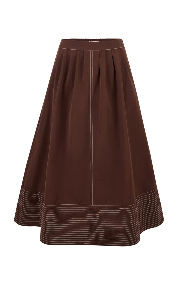Paneled Taffeta Skirt