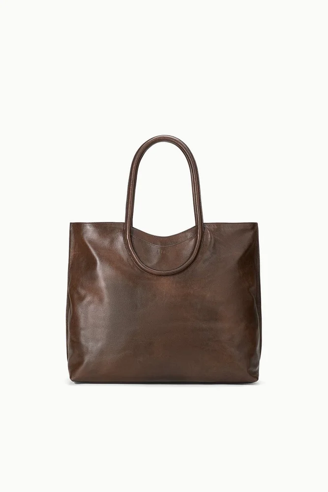 Maude North South Tote | Espresso Distressed