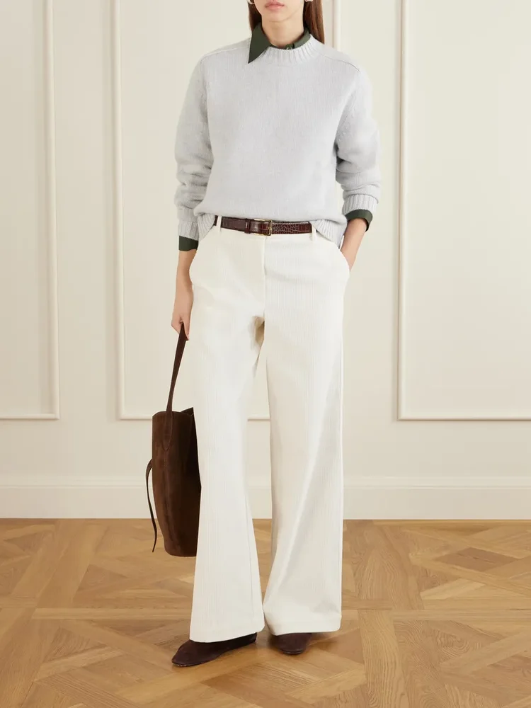 New Jill ribbed-detail cashmere-knitted sweater