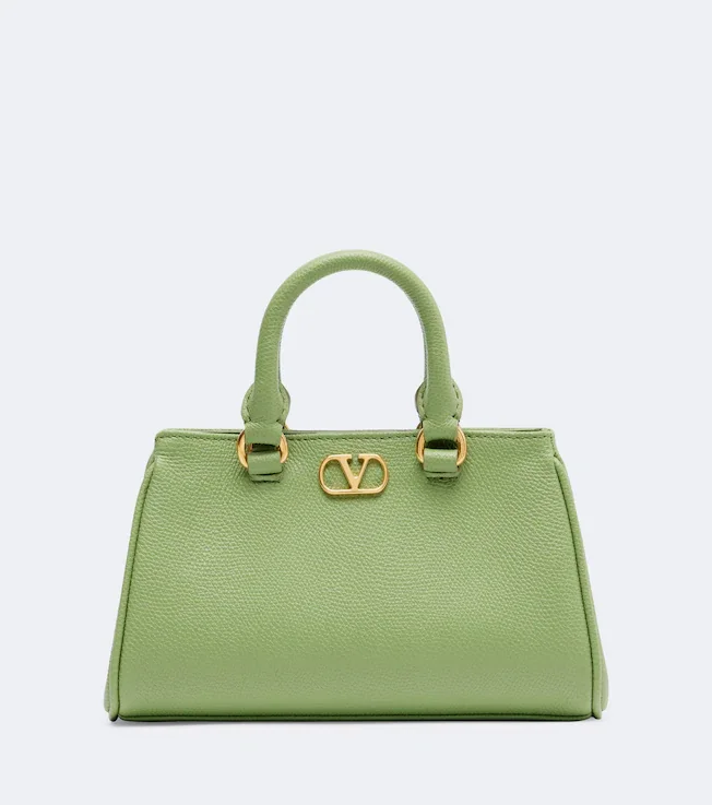 VLogo Mini leather top-handle bag