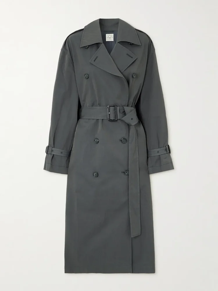 Garderob belted organic cotton-blend trench coat
