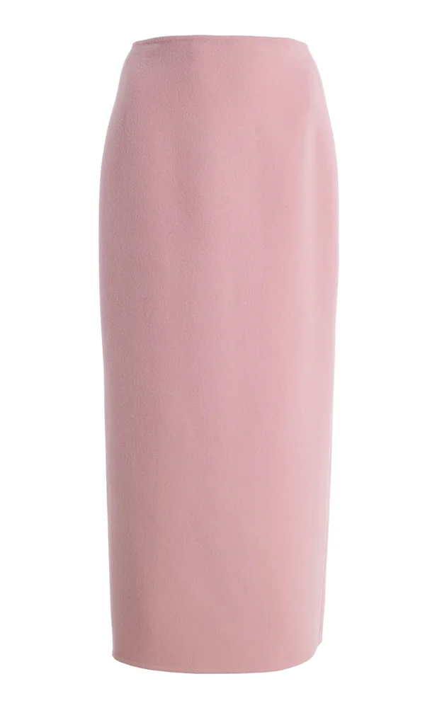 Mid-Rise Double-Face Virgin-Wool Midi Pencil Skirt