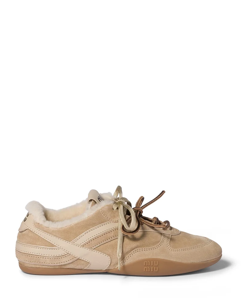 Shearling Lined Low Top Sneakers