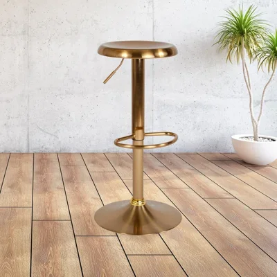 Yuvaan Backless Adjustable Height Metal Barstool