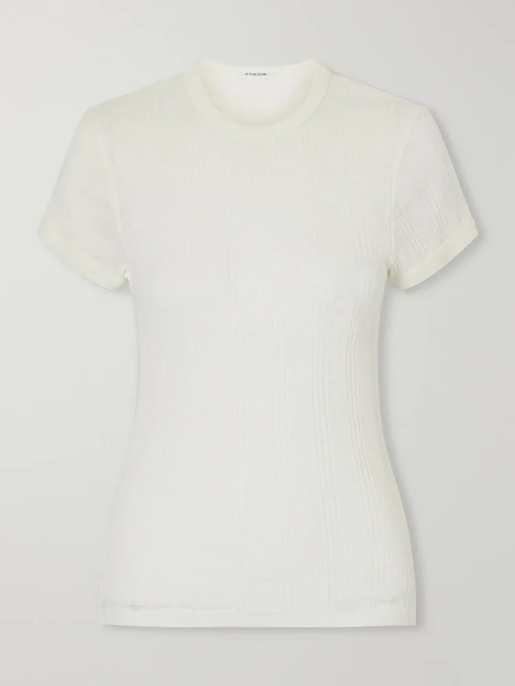 The Itty Bitty Ringer ribbed cotton-jersey T-shirt
