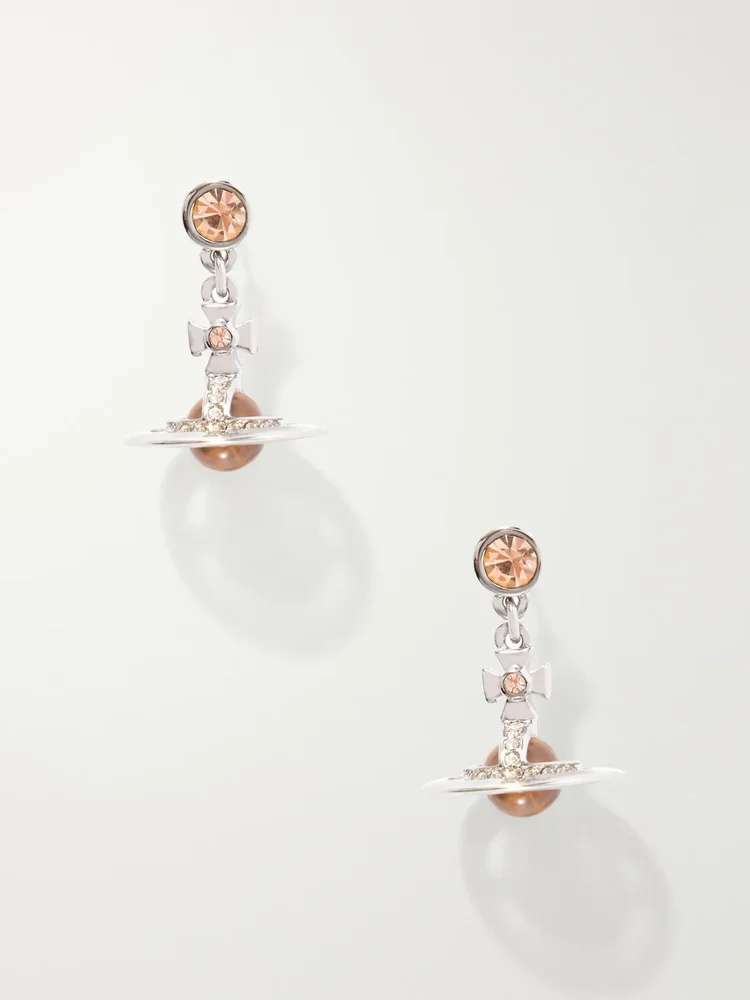 New Petite Orb silver-tone cubic zirconia earrings