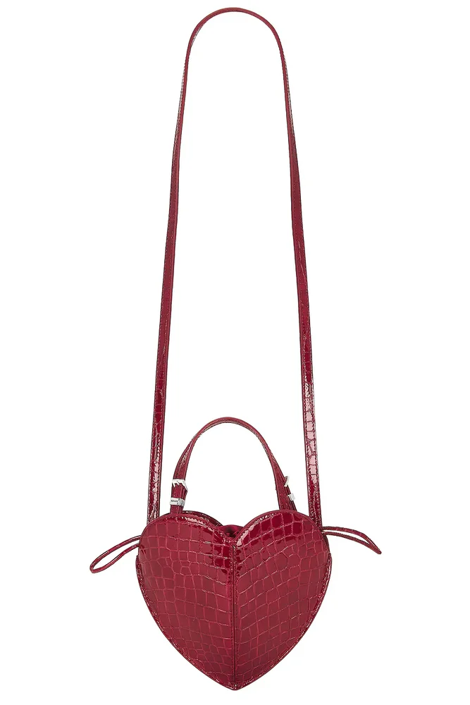 Patent Croco Heart Bag