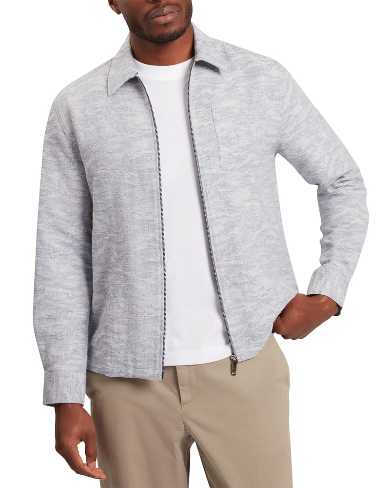 Erreto Long Sleeve Denim Jacquard Overshirt