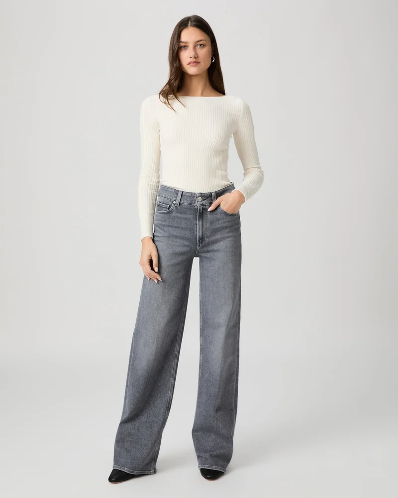 Sasha Wide Leg Jean - Smokey Grey