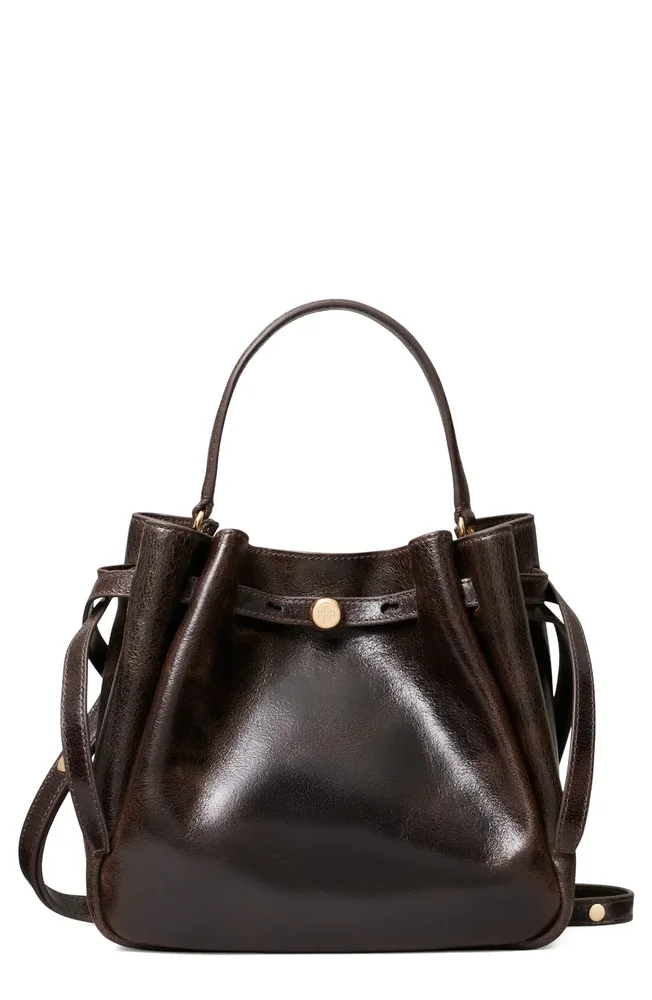 Romy Distressed Leather Bucket Bag