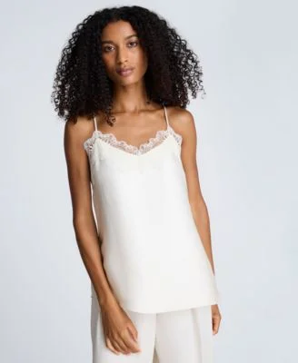 Women's Satin Lace Trim Cami