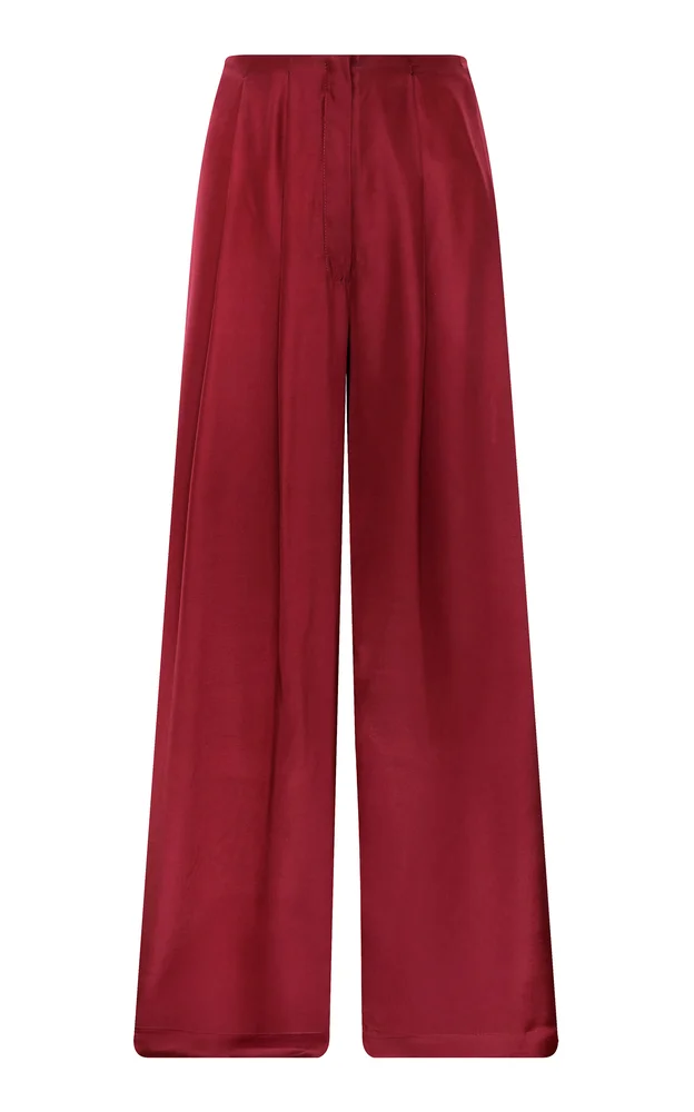 Origen Mid-Rise Silk Wide-Leg Pants