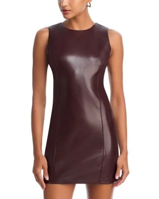 Lena Faux Leather Mini Dres